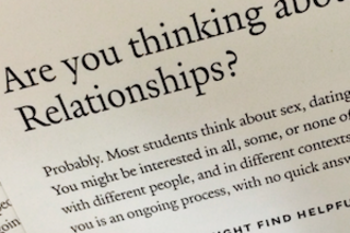 A paper containing thoughtful questions about relationships